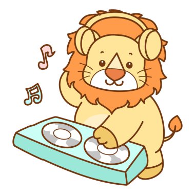 Şirin Aslan vektör ikonu. Komik bebek aslan hayvan serisi illüstrasyonu. Yumuşak Aslan Tasarımları 'nın hayatı.