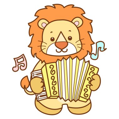 Şirin Aslan vektör ikonu. Komik bebek aslan hayvan serisi illüstrasyonu. Yumuşak Aslan Tasarımları 'nın hayatı.