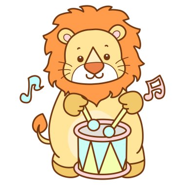 Şirin Aslan vektör ikonu. Komik bebek aslan hayvan serisi illüstrasyonu. Yumuşak Aslan Tasarımları 'nın hayatı.