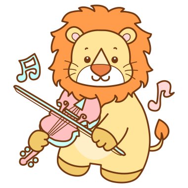 Şirin Aslan vektör ikonu. Komik bebek aslan hayvan serisi illüstrasyonu. Yumuşak Aslan Tasarımları 'nın hayatı.