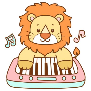 Şirin Aslan vektör ikonu. Komik bebek aslan hayvan serisi illüstrasyonu. Yumuşak Aslan Tasarımları 'nın hayatı.