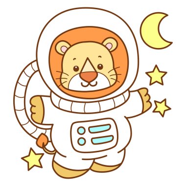 Şirin Aslan vektör ikonu. Komik bebek aslan hayvan serisi illüstrasyonu. Yumuşak Aslan Tasarımları 'nın hayatı.