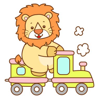 Şirin Aslan vektör ikonu. Komik bebek aslan hayvan serisi illüstrasyonu. Yumuşak Aslan Tasarımları 'nın hayatı.