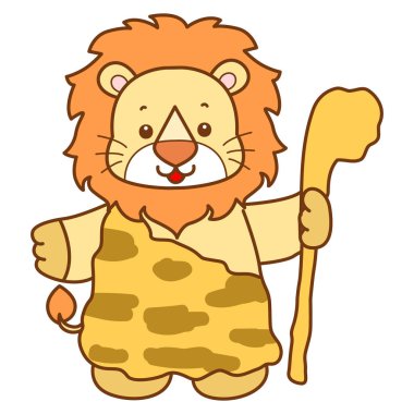 Şirin Aslan vektör ikonu. Komik bebek aslan hayvan serisi illüstrasyonu. Yumuşak Aslan Tasarımları 'nın hayatı.