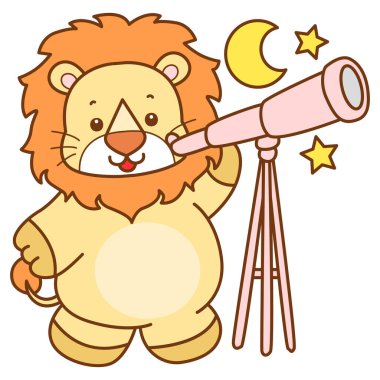 Şirin Aslan vektör ikonu. Komik bebek aslan hayvan serisi illüstrasyonu. Yumuşak Aslan Tasarımları 'nın hayatı.