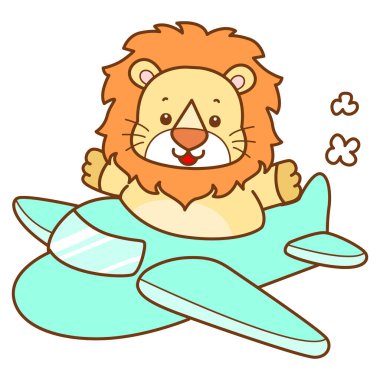 Şirin Aslan vektör ikonu. Komik bebek aslan hayvan serisi illüstrasyonu. Yumuşak Aslan Tasarımları 'nın hayatı.