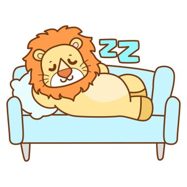 Şirin Aslan vektör ikonu. Komik bebek aslan hayvan serisi illüstrasyonu. Yumuşak Aslan Tasarımları 'nın hayatı.