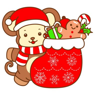 Şirin maymun vektör ikonu. Komik bebek maymun hayvan serisi örnekleri. Yumuşak Maymun Tasarımları Hayatı.