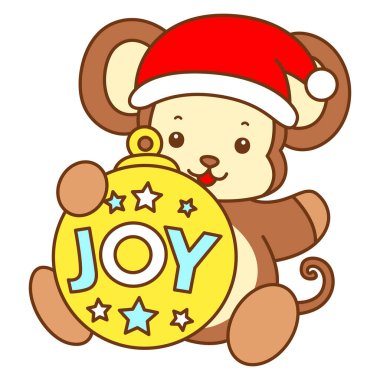 Şirin maymun vektör ikonu. Komik bebek maymun hayvan serisi örnekleri. Yumuşak Maymun Tasarımları Hayatı.