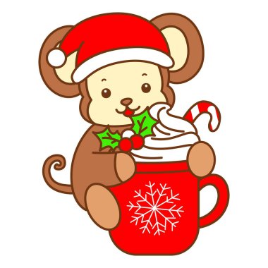 Şirin maymun vektör ikonu. Komik bebek maymun hayvan serisi örnekleri. Yumuşak Maymun Tasarımları Hayatı.