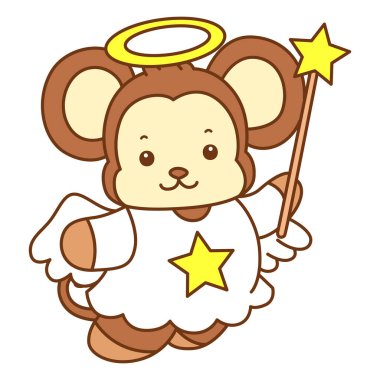 Şirin maymun vektör ikonu. Komik bebek maymun hayvan serisi örnekleri. Yumuşak Maymun Tasarımları Hayatı.