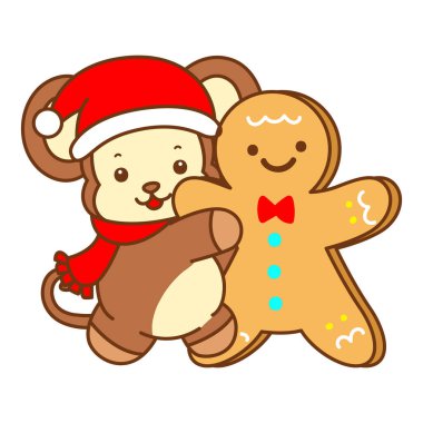 Şirin maymun vektör ikonu. Komik bebek maymun hayvan serisi örnekleri. Yumuşak Maymun Tasarımları Hayatı.