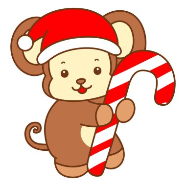 Şirin maymun vektör ikonu. Komik bebek maymun hayvan serisi örnekleri. Yumuşak Maymun Tasarımları Hayatı.