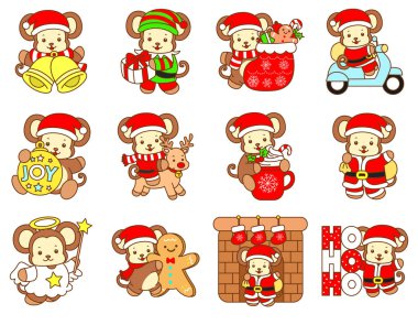 Şirin maymun vektör ikonu. Komik bebek maymun hayvan serisi örnekleri. Yumuşak Maymun Tasarımları Hayatı.