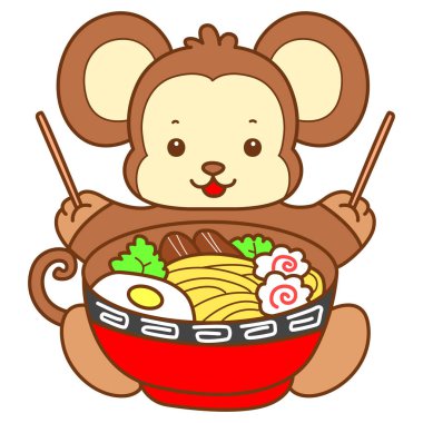 Şirin maymun vektör ikonu. Komik bebek maymun hayvan serisi örnekleri. Yumuşak Maymun Tasarımları Hayatı.