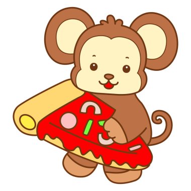 Şirin maymun vektör ikonu. Komik bebek maymun hayvan serisi örnekleri. Yumuşak Maymun Tasarımları Hayatı.