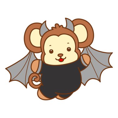 Şirin maymun vektör ikonu. Komik bebek maymun hayvan serisi örnekleri. Yumuşak Maymun Tasarımları Hayatı.