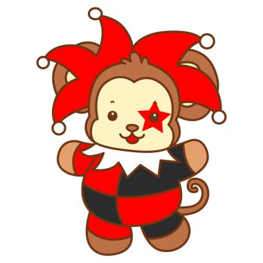 Şirin maymun vektör ikonu. Komik bebek maymun hayvan serisi örnekleri. Yumuşak Maymun Tasarımları Hayatı.