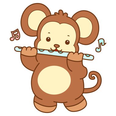 Şirin maymun vektör ikonu. Komik bebek maymun hayvan serisi örnekleri. Yumuşak Maymun Tasarımları Hayatı.