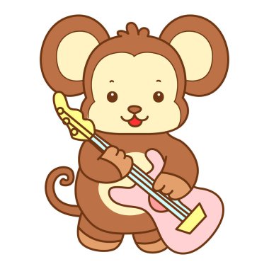 Şirin maymun vektör ikonu. Komik bebek maymun hayvan serisi örnekleri. Yumuşak Maymun Tasarımları Hayatı.