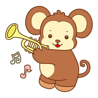 Şirin maymun vektör ikonu. Komik bebek maymun hayvan serisi örnekleri. Yumuşak Maymun Tasarımları Hayatı.