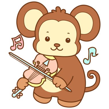 Şirin maymun vektör ikonu. Komik bebek maymun hayvan serisi örnekleri. Yumuşak Maymun Tasarımları Hayatı.