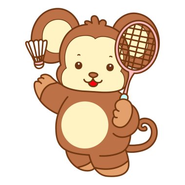 Şirin maymun vektör ikonu. Komik bebek maymun hayvan serisi örnekleri. Yumuşak Maymun Tasarımları Hayatı.