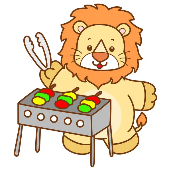 Şirin Aslan vektör ikonu. Komik bebek aslan hayvan serisi illüstrasyonu. Yumuşak Aslan Tasarımları 'nın hayatı.