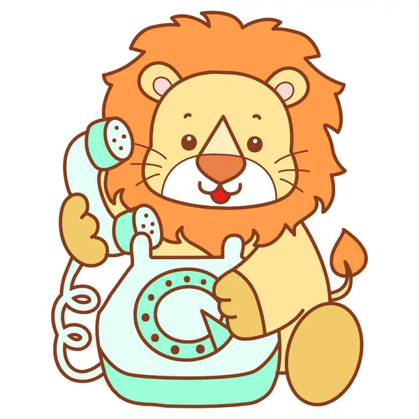 Şirin Aslan vektör ikonu. Komik bebek aslan hayvan serisi illüstrasyonu. Yumuşak Aslan Tasarımları 'nın hayatı.