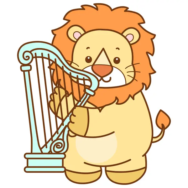 Şirin Aslan vektör ikonu. Komik bebek aslan hayvan serisi illüstrasyonu. Yumuşak Aslan Tasarımları 'nın hayatı.