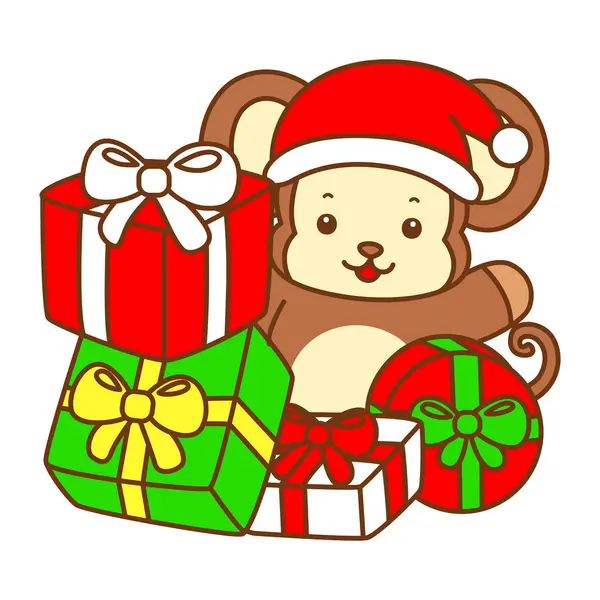 Şirin maymun vektör ikonu. Komik bebek maymun hayvan serisi örnekleri. Yumuşak Maymun Tasarımları Hayatı.