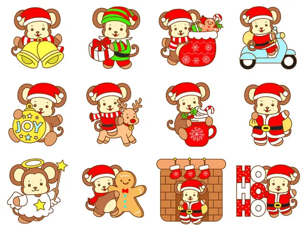 Şirin maymun vektör ikonu. Komik bebek maymun hayvan serisi örnekleri. Yumuşak Maymun Tasarımları Hayatı.