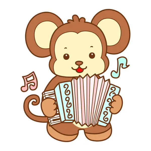 Şirin maymun vektör ikonu. Komik bebek maymun hayvan serisi örnekleri. Yumuşak Maymun Tasarımları Hayatı.