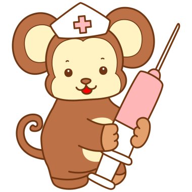 Şirin maymun vektör ikonu. Komik bebek maymun hayvan serisi örnekleri. Yumuşak Maymun Tasarımları Hayatı.