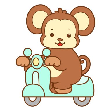 Şirin maymun vektör ikonu. Komik bebek maymun hayvan serisi örnekleri. Yumuşak Maymun Tasarımları Hayatı.