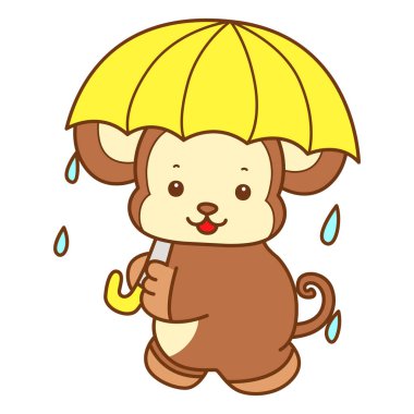 Şirin maymun vektör ikonu. Komik bebek maymun hayvan serisi örnekleri. Yumuşak Maymun Tasarımları Hayatı.