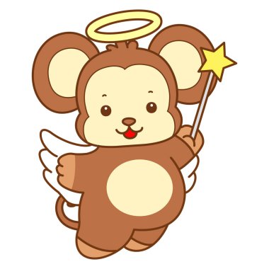 Şirin maymun vektör ikonu. Komik bebek maymun hayvan serisi örnekleri. Yumuşak Maymun Tasarımları Hayatı.