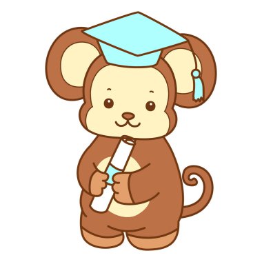 Şirin maymun vektör ikonu. Komik bebek maymun hayvan serisi örnekleri. Yumuşak Maymun Tasarımları Hayatı.