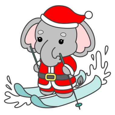 Şirin fil vektör ikonu. Komik bebek fil hayvan serisi illüstrasyonu. Yumuşak Fil Tasarımlarının Hayatı.