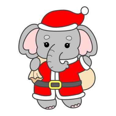 Şirin fil vektör ikonu. Komik bebek fil hayvan serisi illüstrasyonu. Yumuşak Fil Tasarımlarının Hayatı.