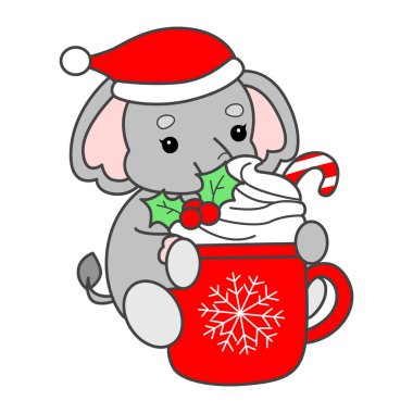 Şirin fil vektör ikonu. Komik bebek fil hayvan serisi illüstrasyonu. Yumuşak Fil Tasarımlarının Hayatı.