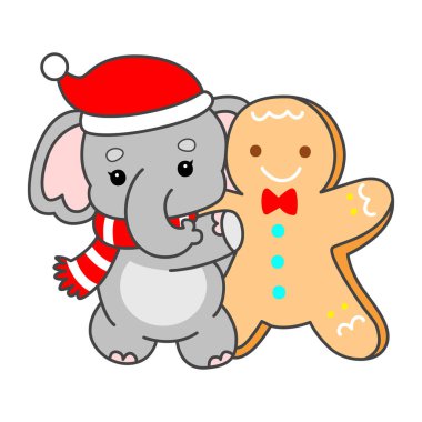 Şirin fil vektör ikonu. Komik bebek fil hayvan serisi illüstrasyonu. Yumuşak Fil Tasarımlarının Hayatı.