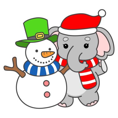 Şirin fil vektör ikonu. Komik bebek fil hayvan serisi illüstrasyonu. Yumuşak Fil Tasarımlarının Hayatı.