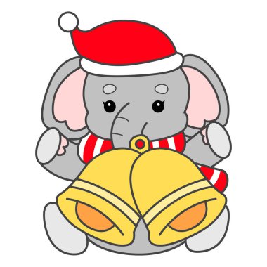 Şirin fil vektör ikonu. Komik bebek fil hayvan serisi illüstrasyonu. Yumuşak Fil Tasarımlarının Hayatı.