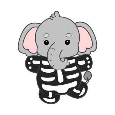 Şirin fil vektör ikonu. Komik bebek fil hayvan serisi illüstrasyonu. Yumuşak Fil Tasarımlarının Hayatı.