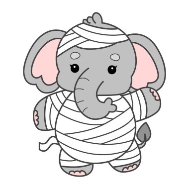 Şirin fil vektör ikonu. Komik bebek fil hayvan serisi illüstrasyonu. Yumuşak Fil Tasarımlarının Hayatı.