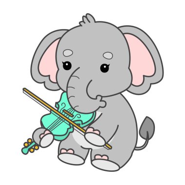 Şirin fil vektör ikonu. Komik bebek fil hayvan serisi illüstrasyonu. Yumuşak Fil Tasarımlarının Hayatı.