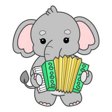 Şirin fil vektör ikonu. Komik bebek fil hayvan serisi illüstrasyonu. Yumuşak Fil Tasarımlarının Hayatı.