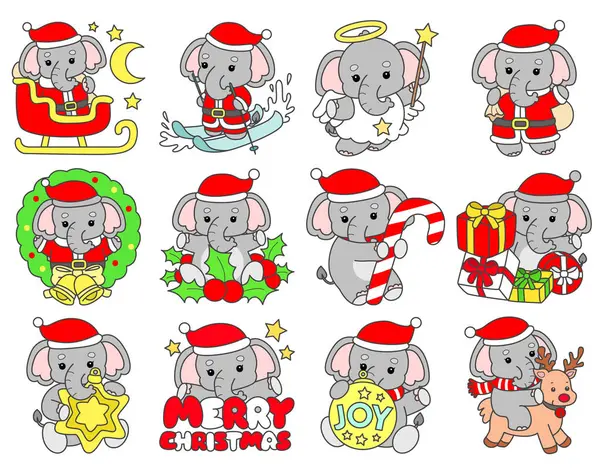 Şirin fil vektör ikonu. Komik bebek fil hayvan serisi illüstrasyonu. Yumuşak Fil Tasarımlarının Hayatı.