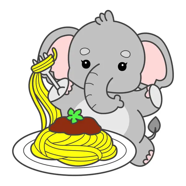 Şirin fil vektör ikonu. Komik bebek fil hayvan serisi illüstrasyonu. Yumuşak Fil Tasarımlarının Hayatı.